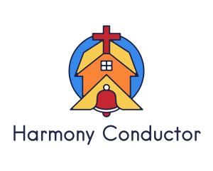 Geometric Church Bell logo design