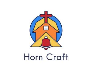 Geometric Church Bell logo design