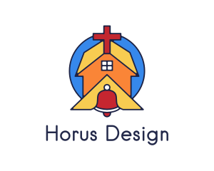 Geometric Church Bell logo design