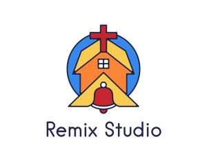 Geometric Church Bell logo design