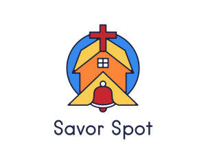 Geometric Church Bell logo design