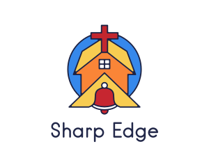 Geometric Church Bell logo design