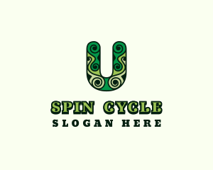 Spinning - Spiral Fashion Letter U logo design