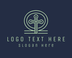 Christian - Holy Parish Cross logo design