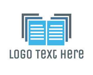 File - Blue Document Files logo design