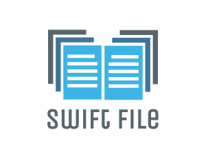 File - Blue Document Files logo design