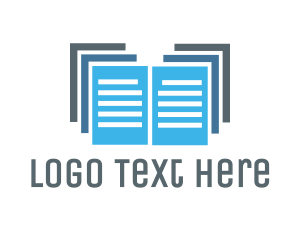 Notebook - Blue Document Files logo design