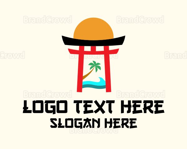 Japanese Shrine Beach Logo