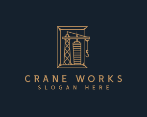 Crane - Construction Crane Building logo design