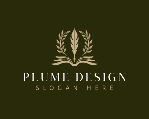 Plume - Quill Pen Book logo design