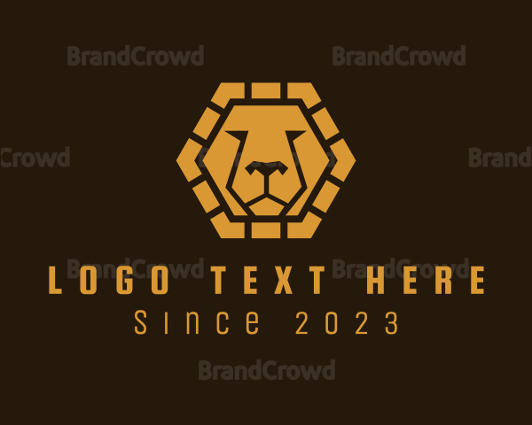 Golden Lion Safari Hexagon Logo