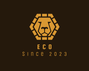 Gold - Golden Lion Safari Hexagon logo design