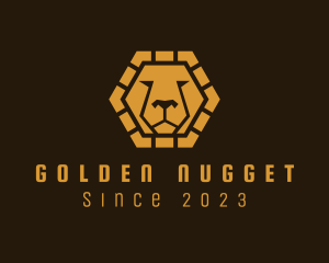 Golden Lion Safari Hexagon logo design