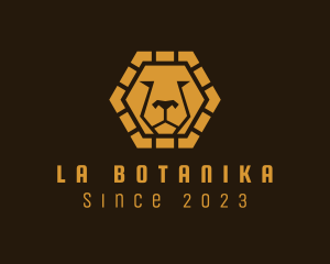 Banking - Golden Lion Safari Hexagon logo design