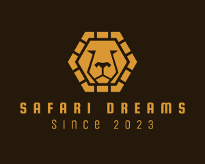 Golden Lion Safari Hexagon logo design