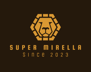 Golden Lion Safari Hexagon logo design