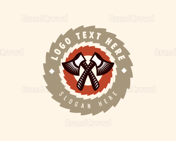 Lumberjack Carpentry Axe Logo