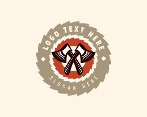 Hammer - Lumberjack Carpentry Axe logo design