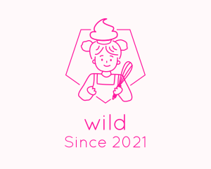 Kitchen - Pink Baker Girl logo design