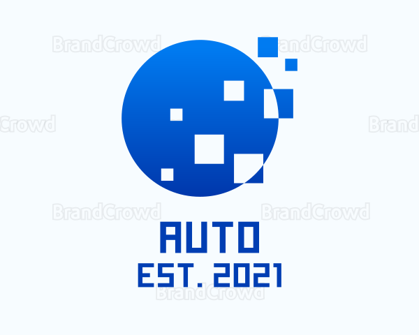 Blue Pixel Circle Logo