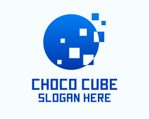 Blue Pixel Circle  Logo