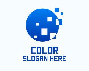 Blue Pixel Circle  Logo