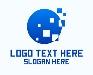 Blue Pixel Circle  Logo