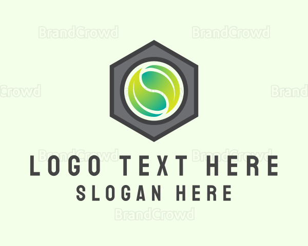 Sustainable Hexagon Leaf Logo