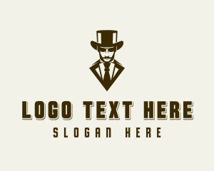 Smoke Pipe - Top Hat Gentleman logo design