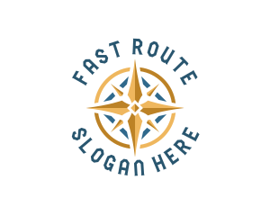 Route - Adventure Navigation Compass logo design