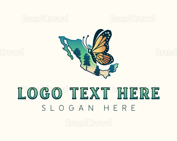 Mexico Butterfly insect Logo