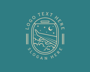 Airplane - Airplane Night Travel logo design