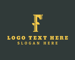 Letter F - Gold Structure Architect logo design