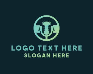 Vlogger - Hand Microphone Podcast logo design