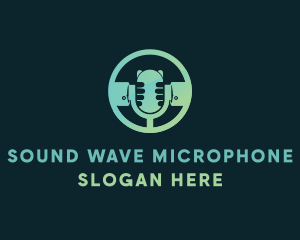 Microphone - Hand Microphone Podcast logo design