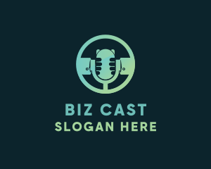 Podcast - Hand Microphone Podcast logo design