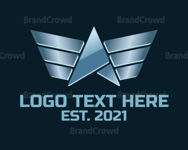 Metallic Flying Letter A Logo