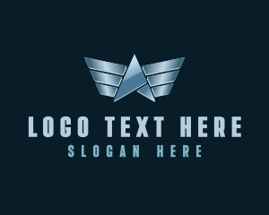 S - Metallic WingsLetter A logo design