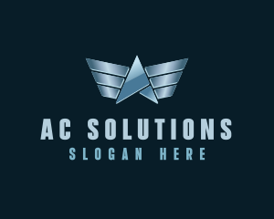 Metallic WingsLetter A logo design