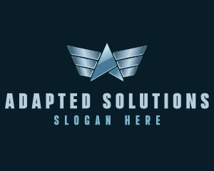 Metallic WingsLetter A logo design