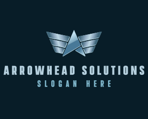 Metallic WingsLetter A logo design