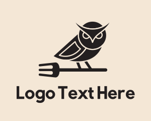 Utensils - Owl Fork Dining logo design