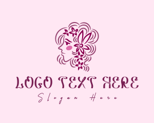 Haircut - Beauty Woman Flower logo design