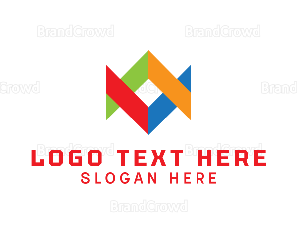 Multicolor Geometric Wave Logo