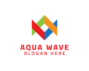 Multicolor Geometric Wave logo design