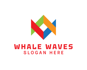 Multicolor Geometric Wave logo design