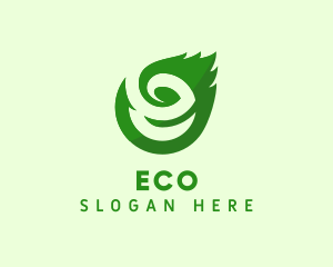 Eco Leaf Letter E logo design