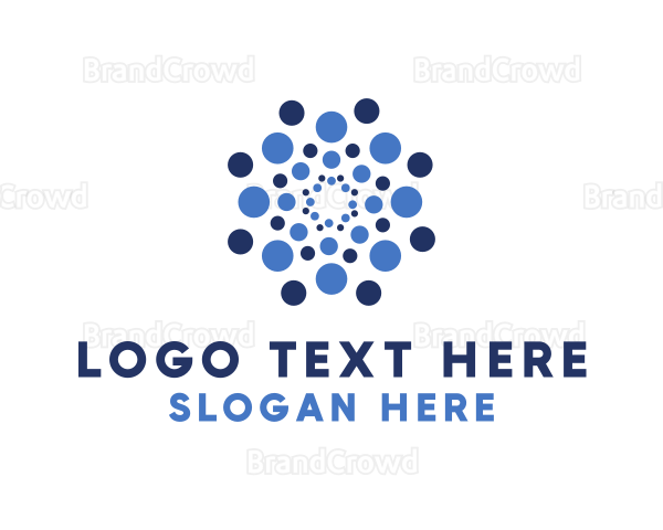 Blue Bubble Flower Logo