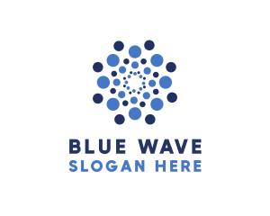 Blue Bubble Flower logo design