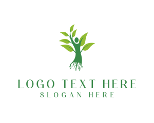Biology - Human Tree Plant logo design
